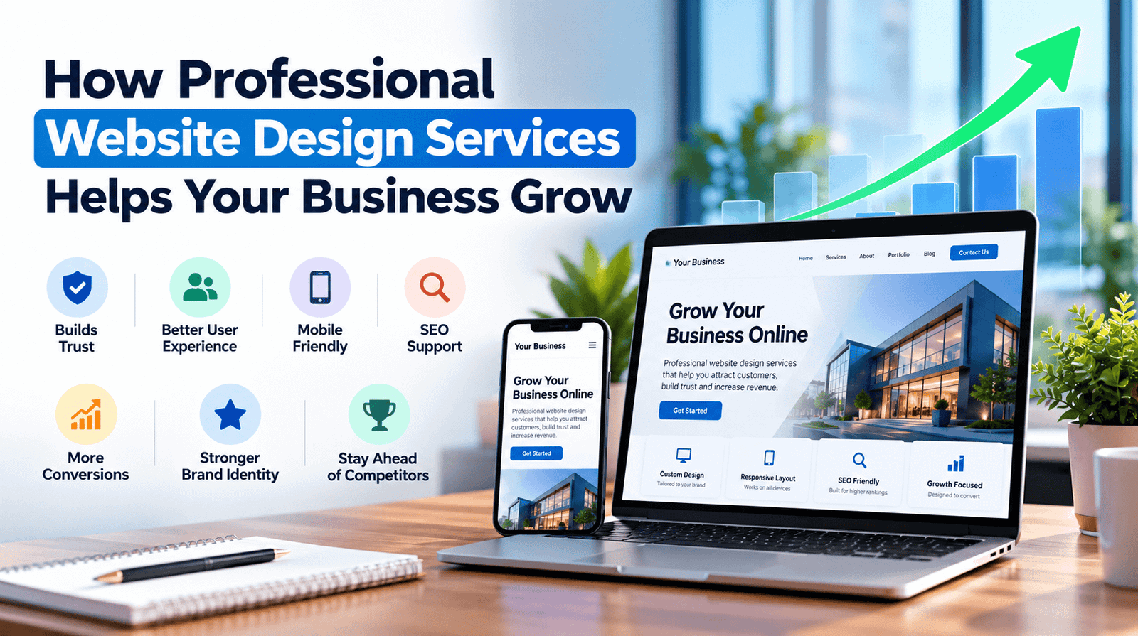 Professional website design services helping businesses grow